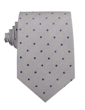 Nailhead Polka Dot Tie - Grey with Navy