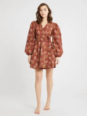 Nan Wrap Dress in Cinnabar