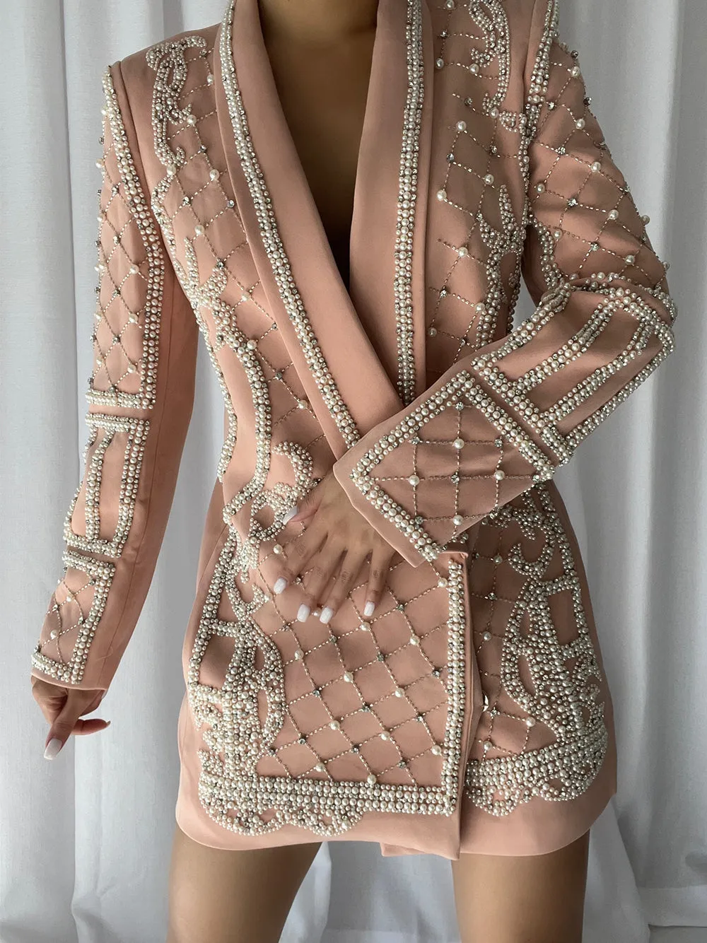 NAUTA Pearls Beaded Blazer Dress