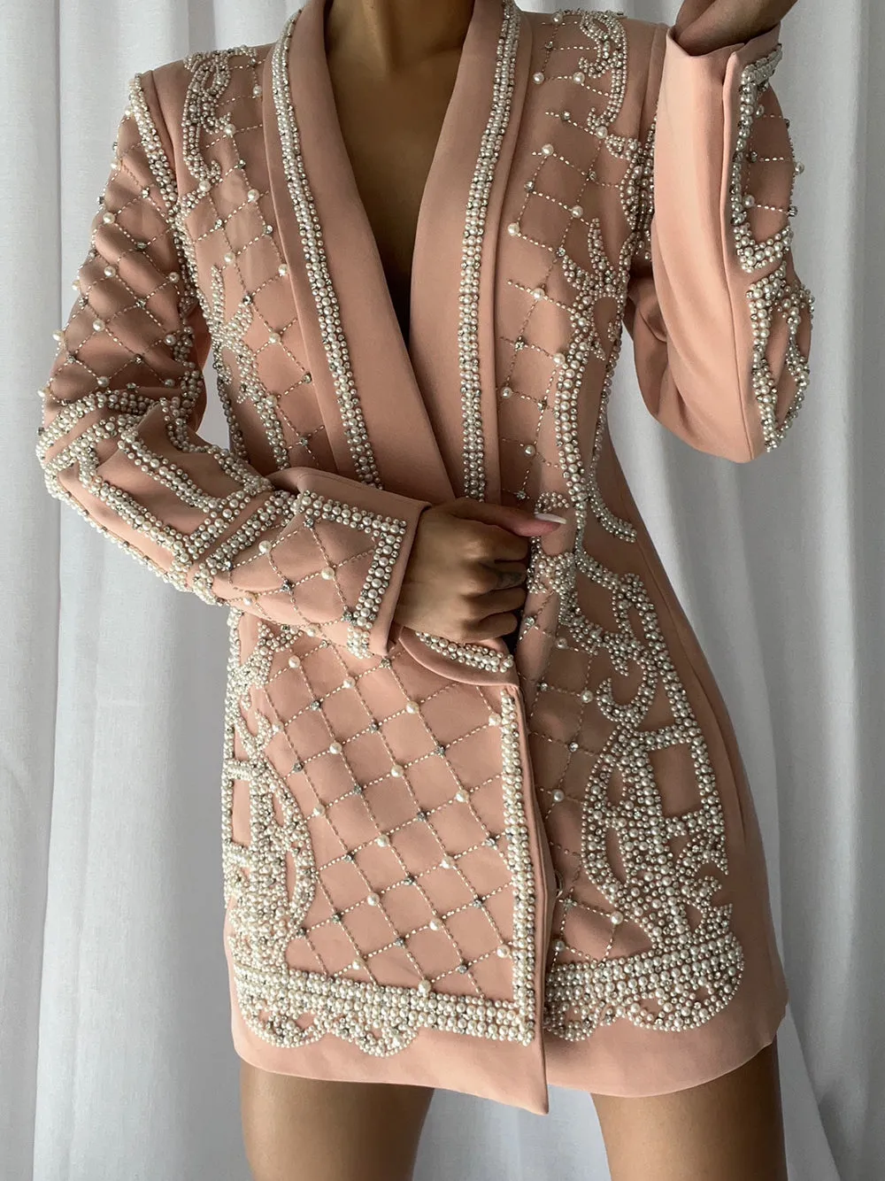 NAUTA Pearls Beaded Blazer Dress