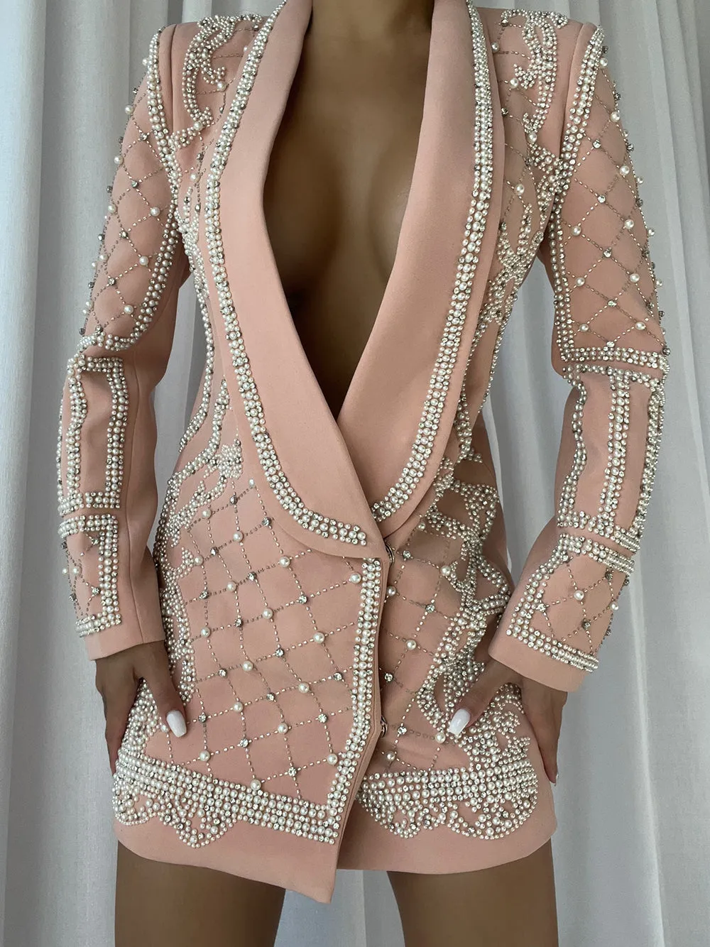 NAUTA Pearls Beaded Blazer Dress