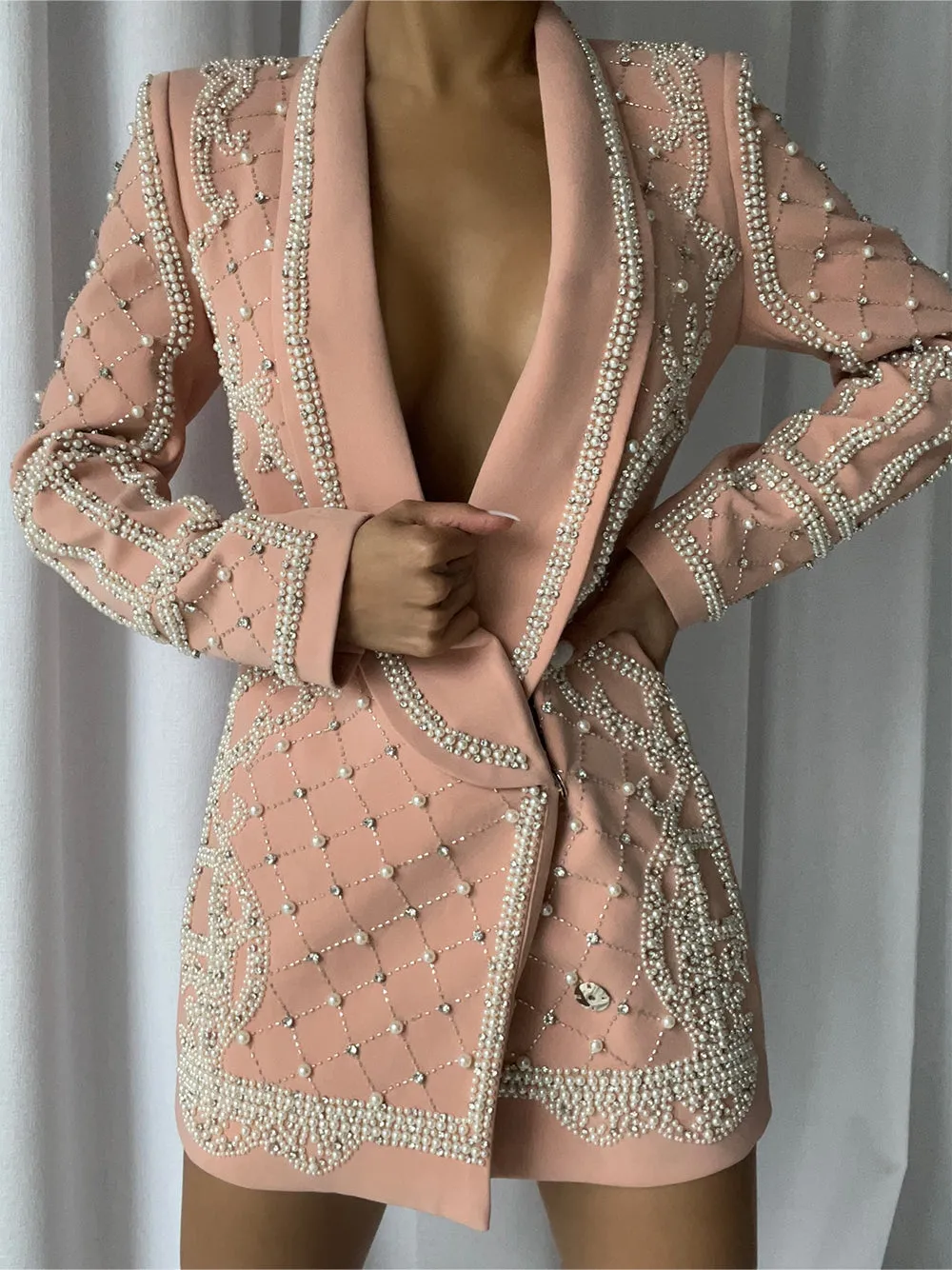 NAUTA Pearls Beaded Blazer Dress