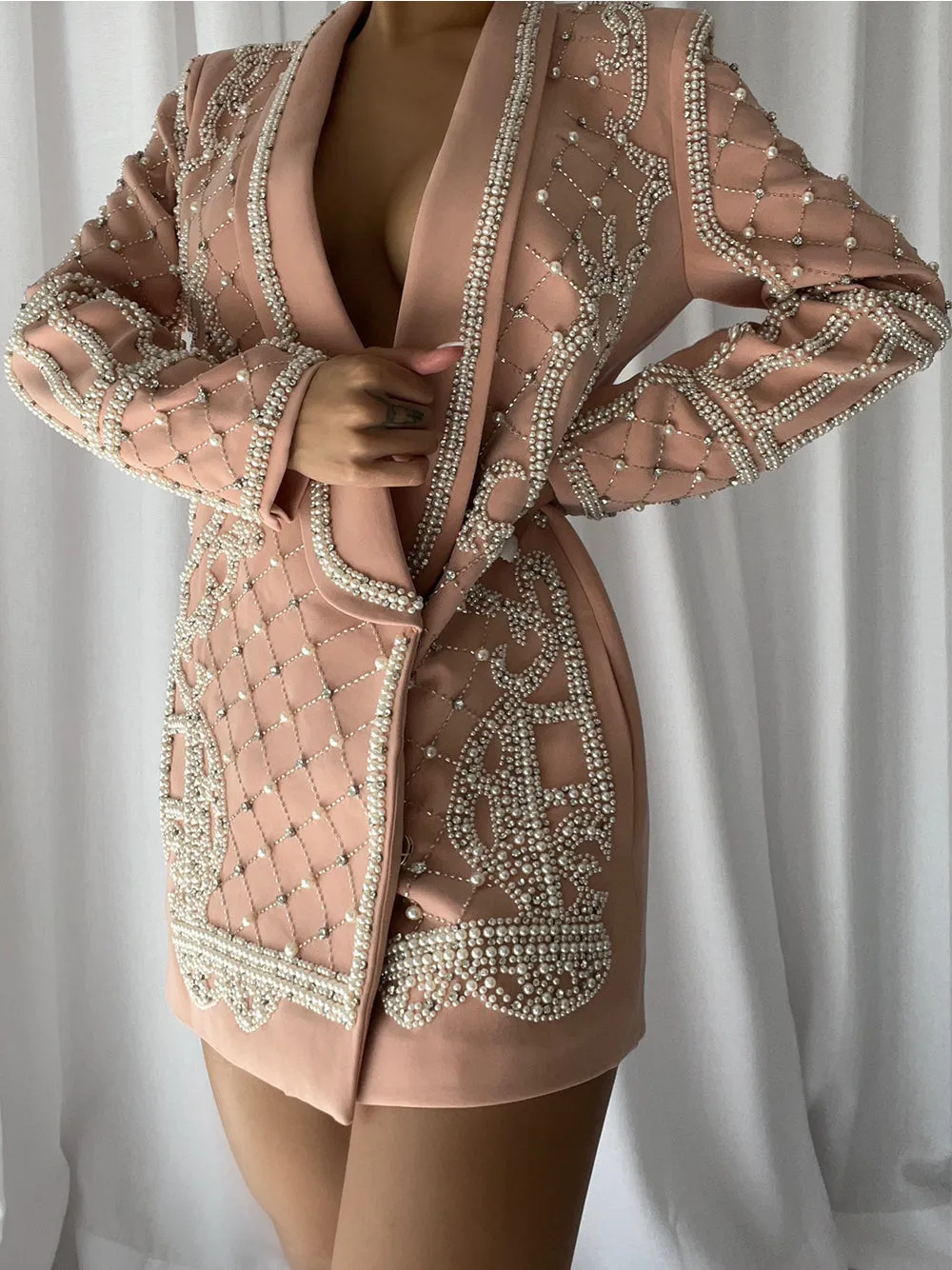 NAUTA Pearls Beaded Blazer Dress