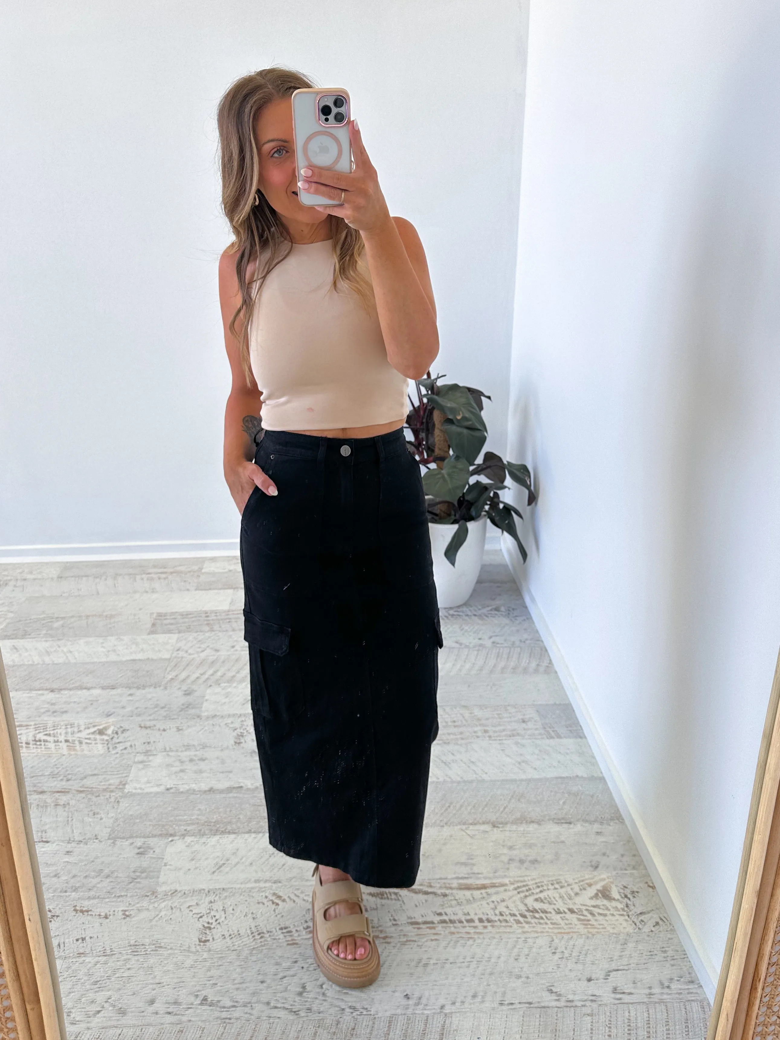 Nova Denim Cargo Skirt