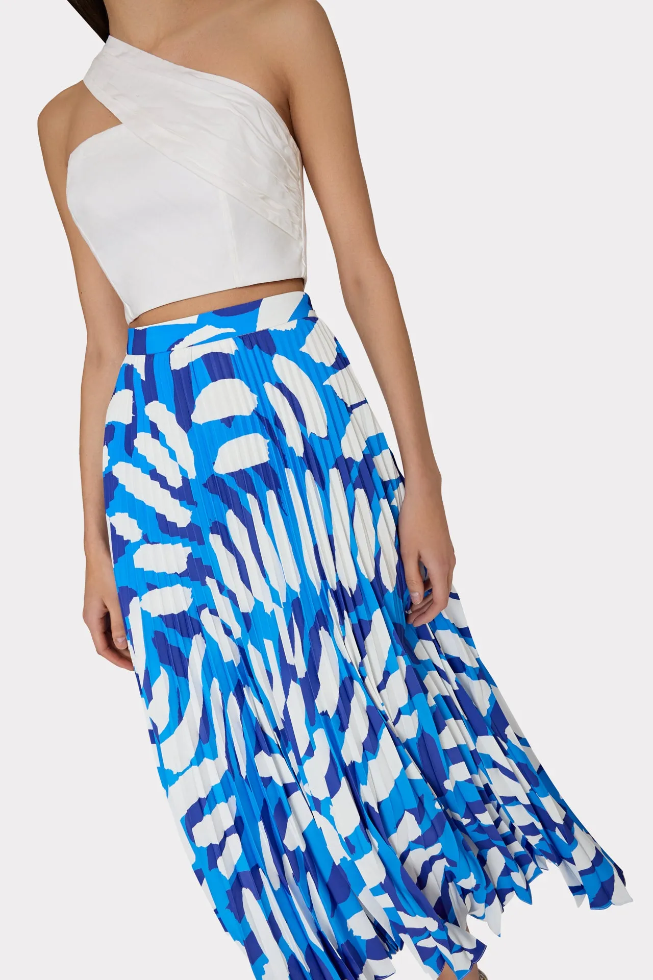 Otha Brushstroke Pleated Skirt