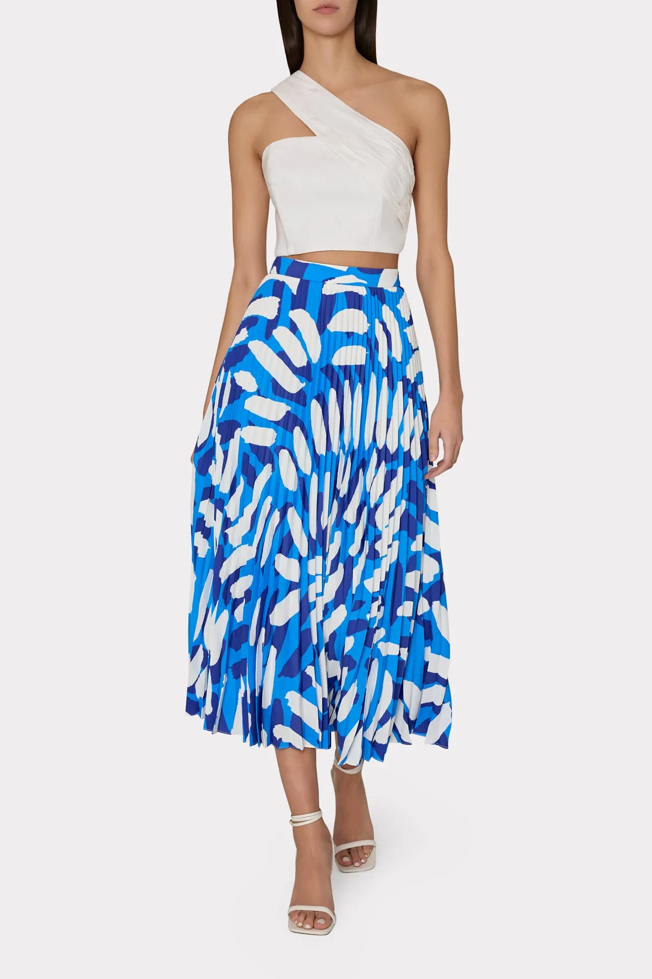 Otha Brushstroke Pleated Skirt