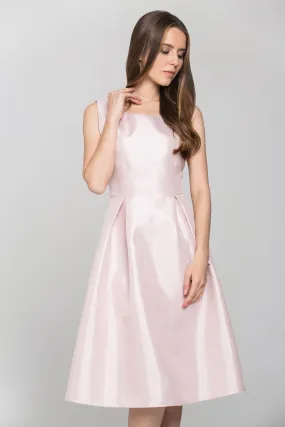 Peach Silk Sleeves Midi Dress