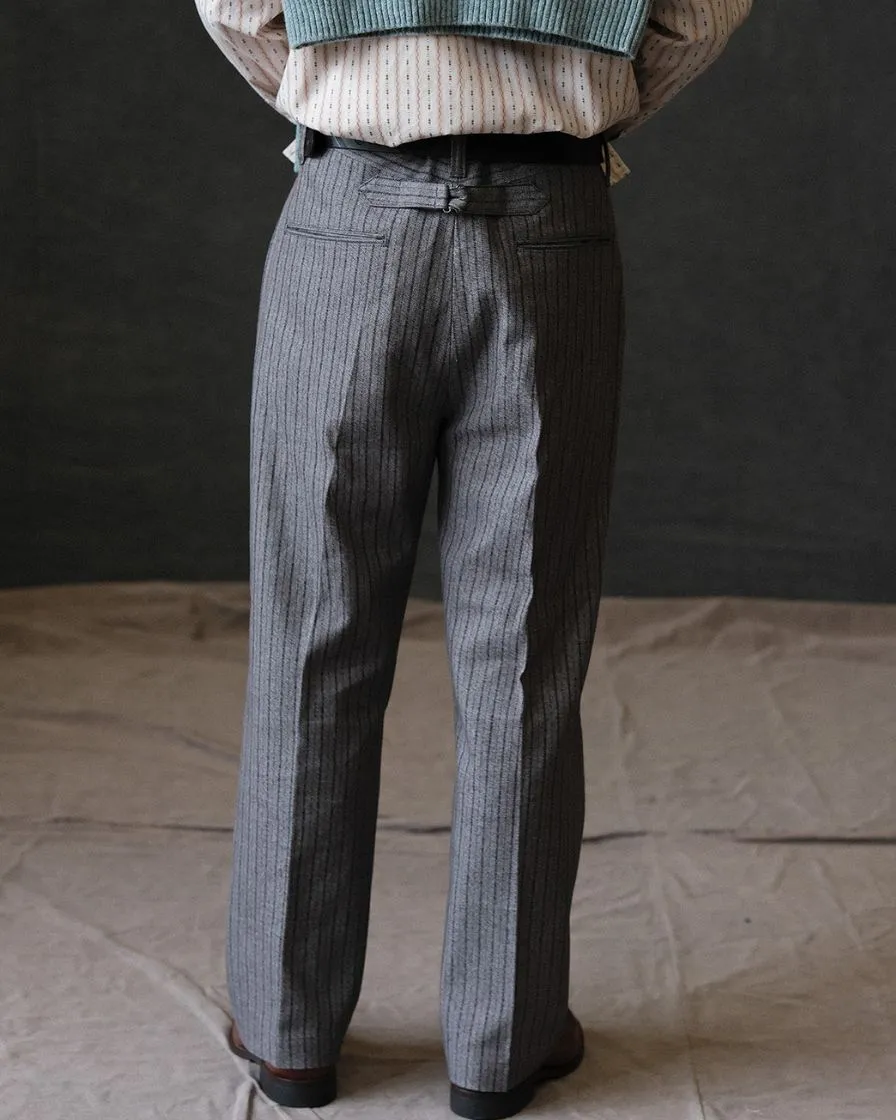 Pepper & Salt Striped Fishtail Trousers