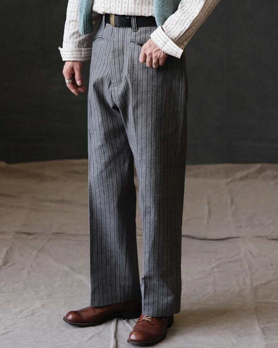 Pepper & Salt Striped Fishtail Trousers