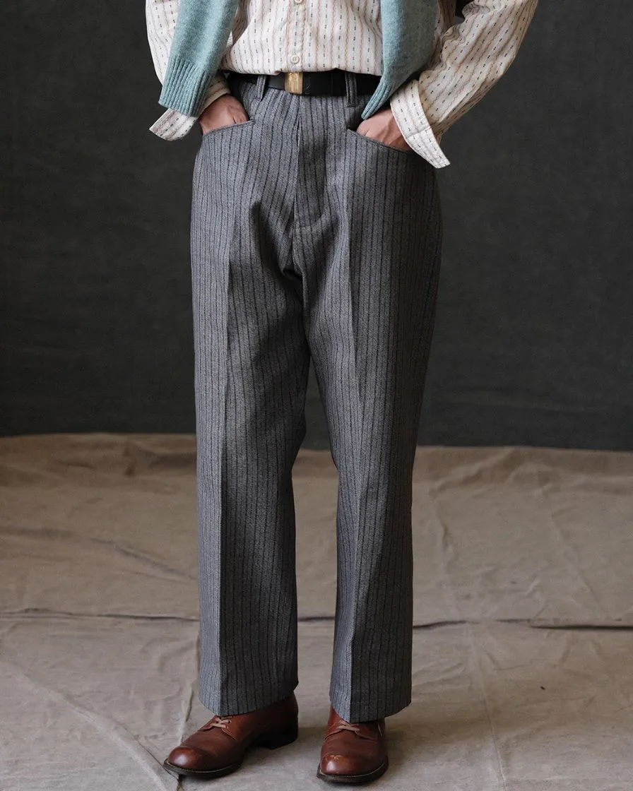 Pepper & Salt Striped Fishtail Trousers