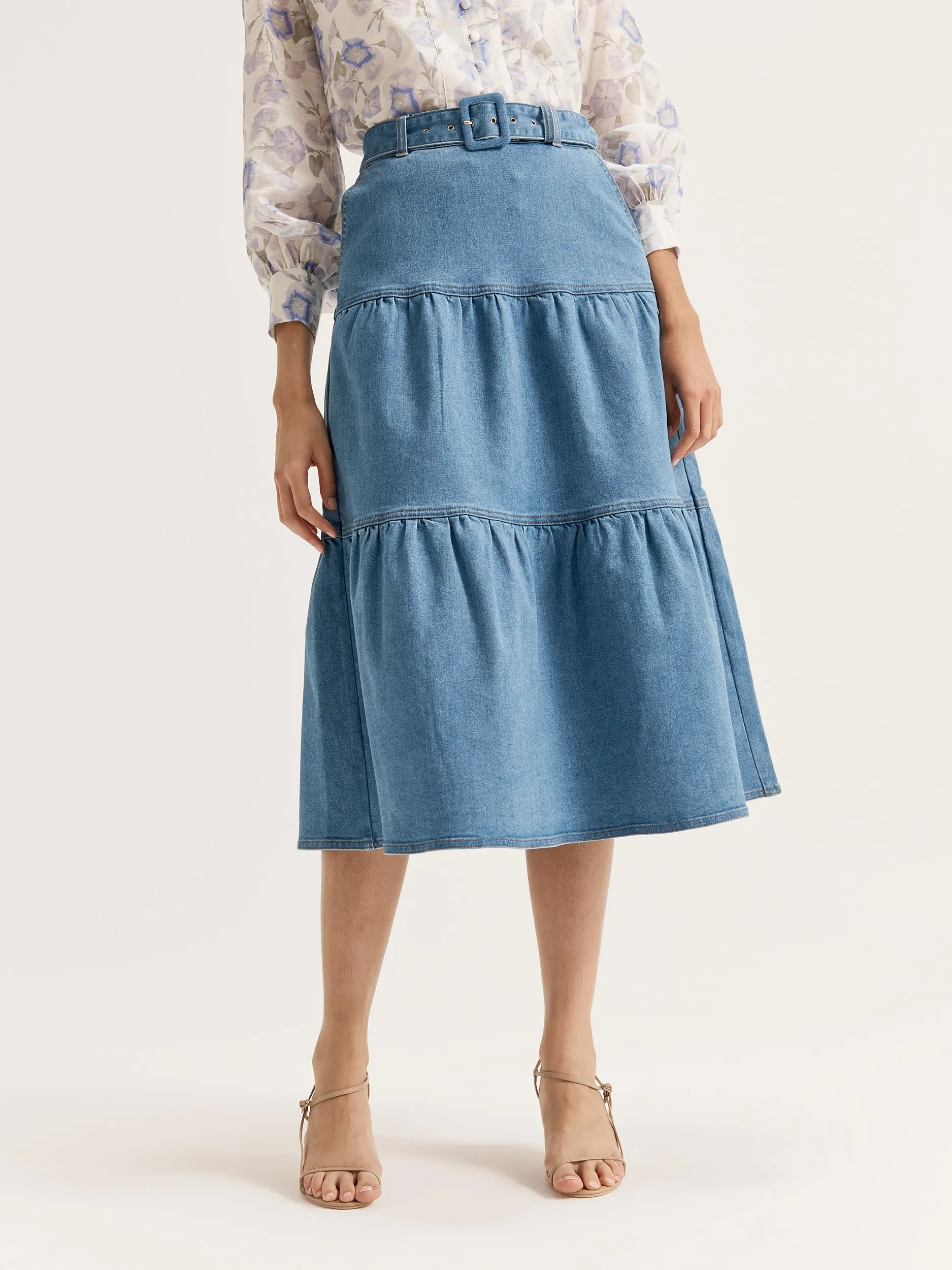 Piper Denim Midi Skirt