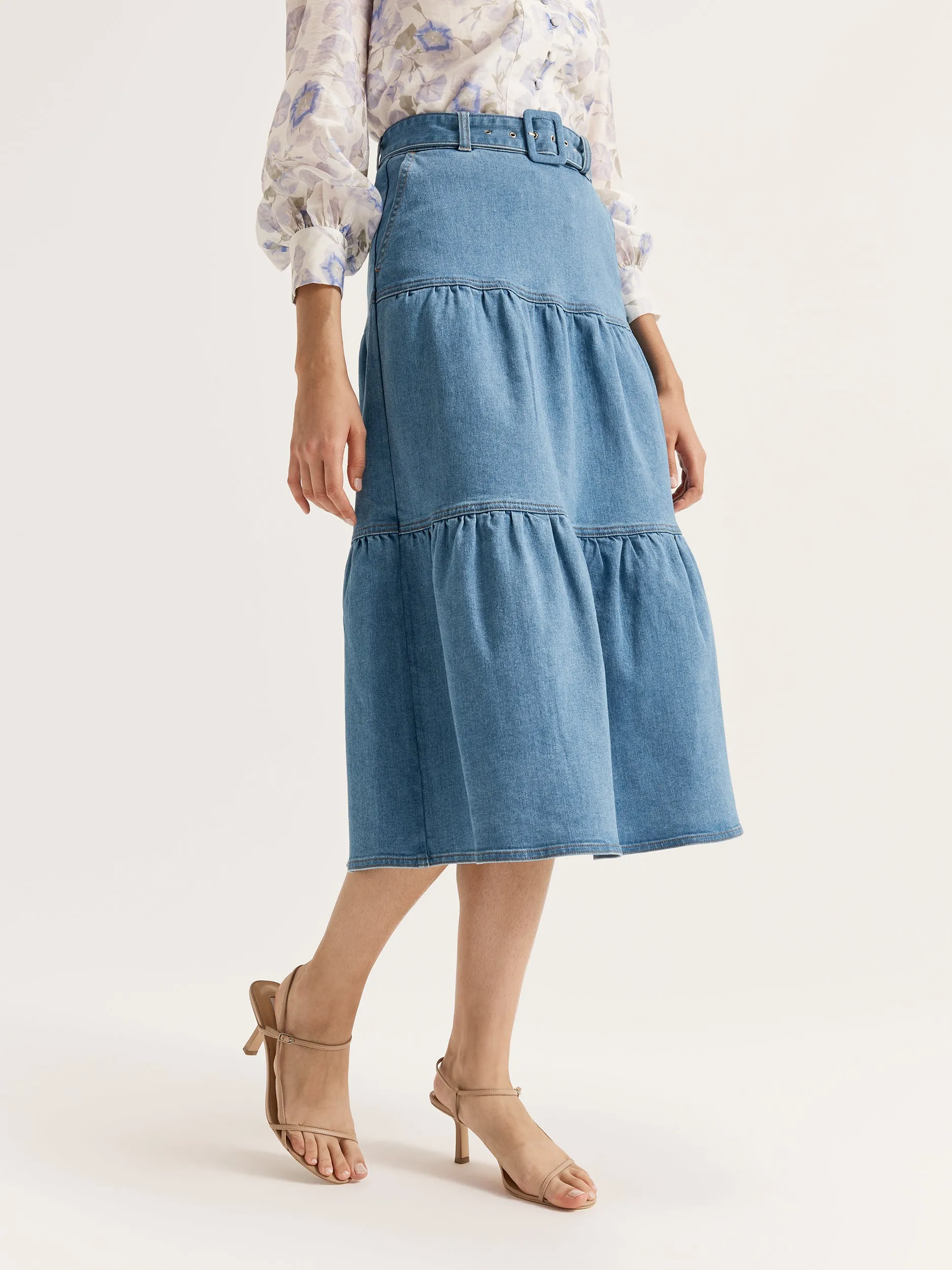 Piper Denim Midi Skirt