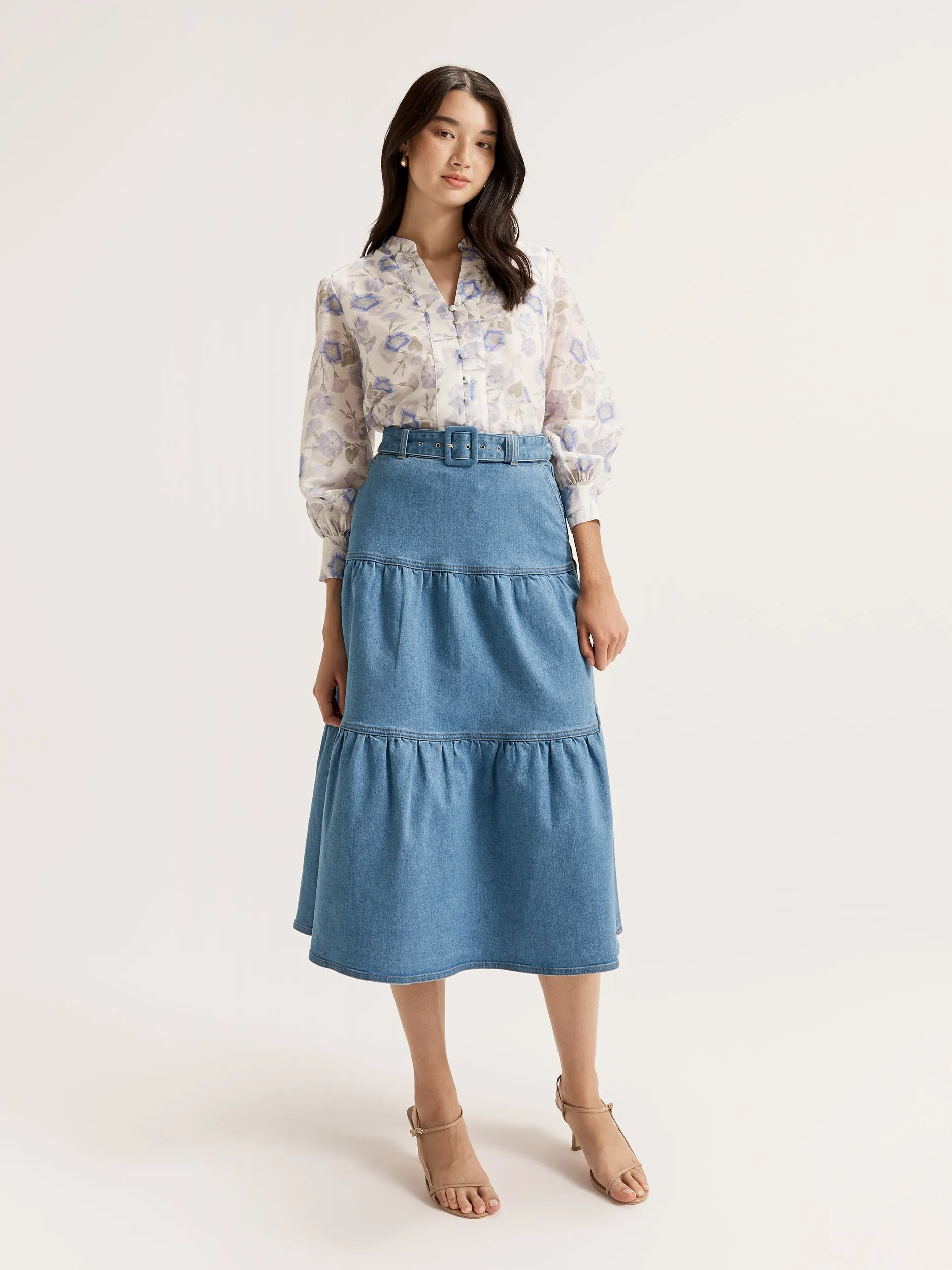 Piper Denim Midi Skirt