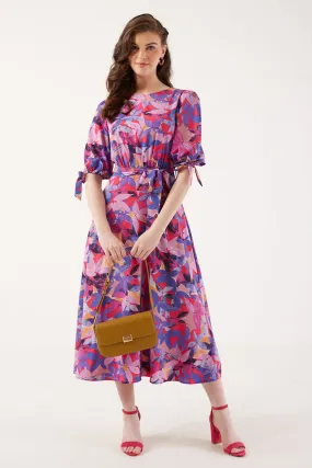 Pixie Daisy Hannah Tie Sleeves Midi Dress