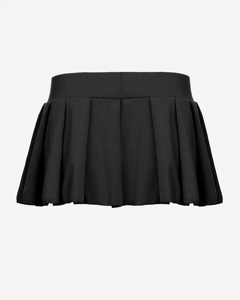 Pleated Ruffle Mini Skirt for Schoolgirl