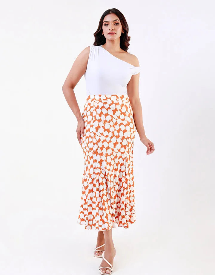 Printed 6psc Fishtail Skirt