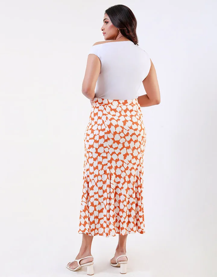 Printed 6psc Fishtail Skirt