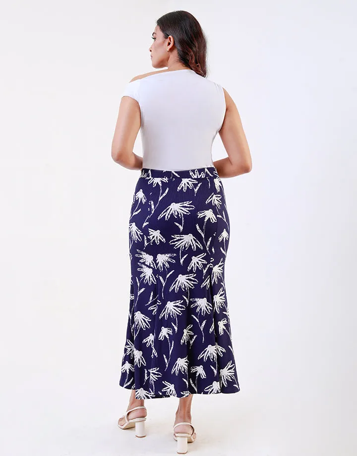 Printed 6psc Fishtail Skirt