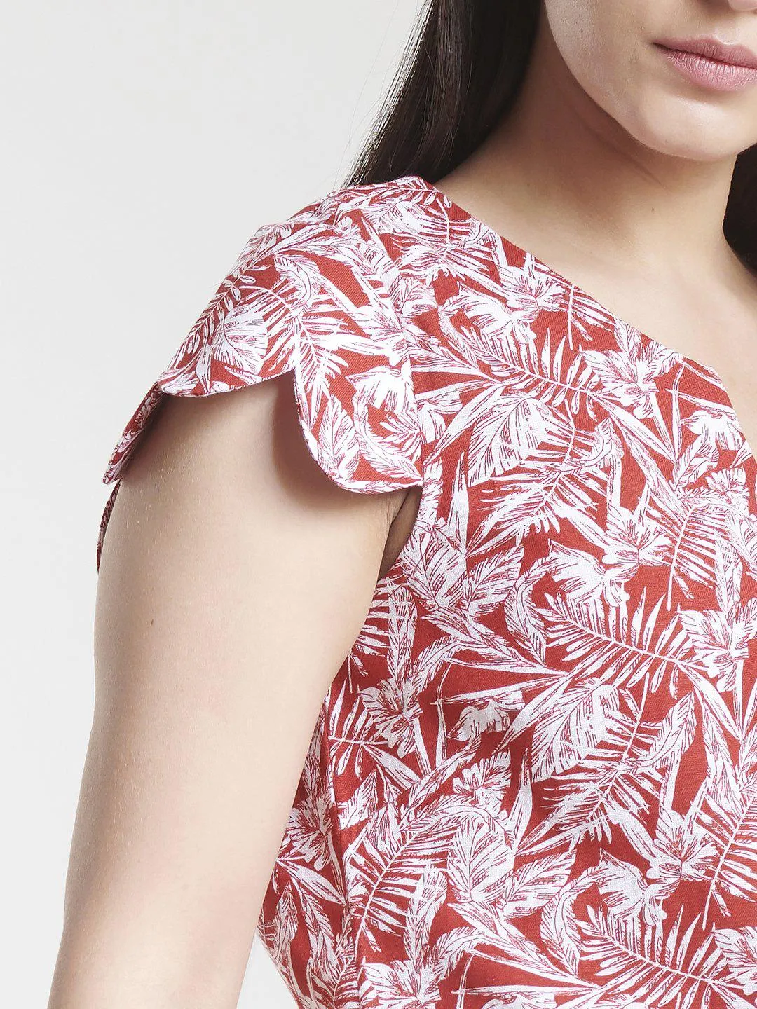 Printed Cotton Top - Red