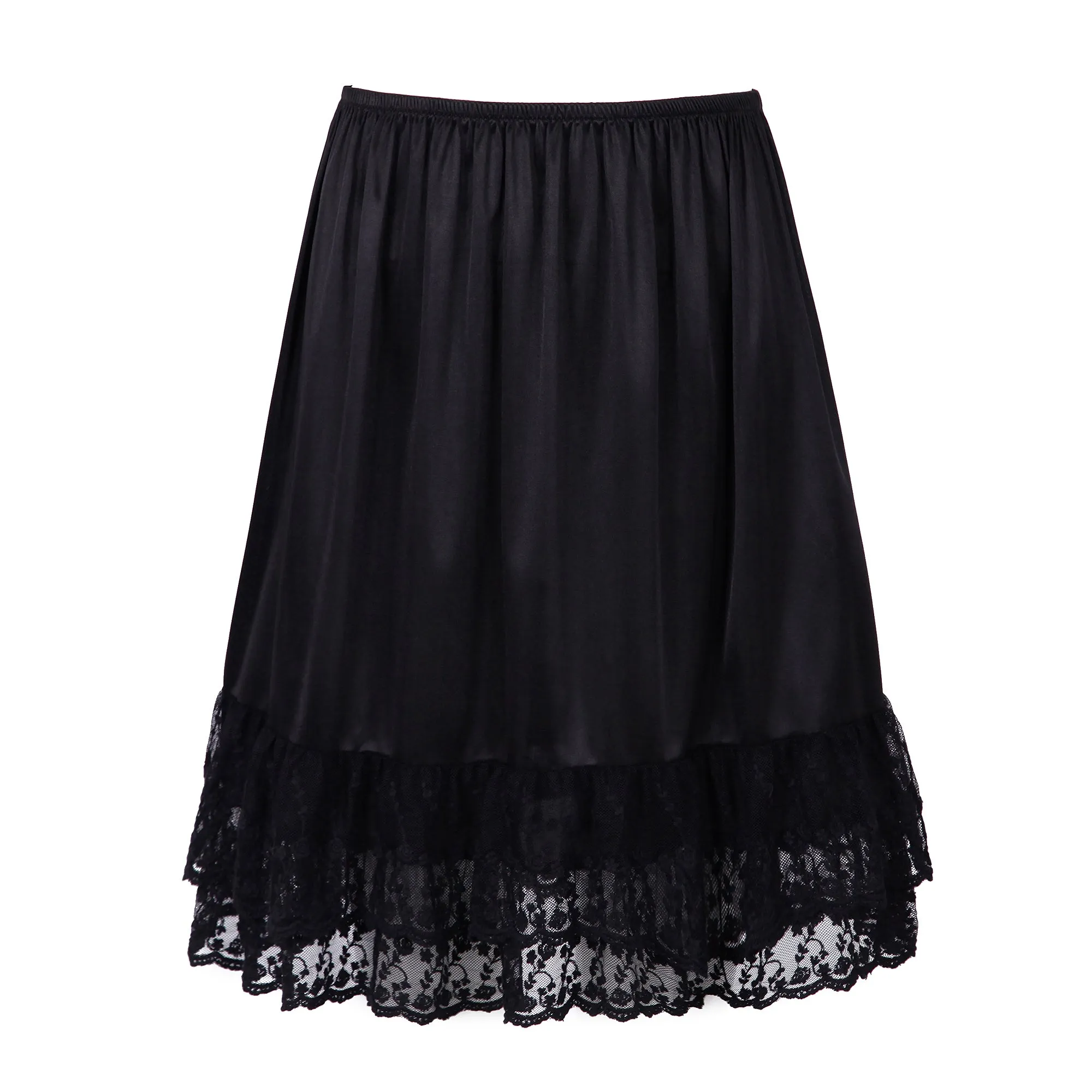 Richie House New Womens Premium Classic Midi Skirt with Ruffled Lace Trim Lingerie RHW2810