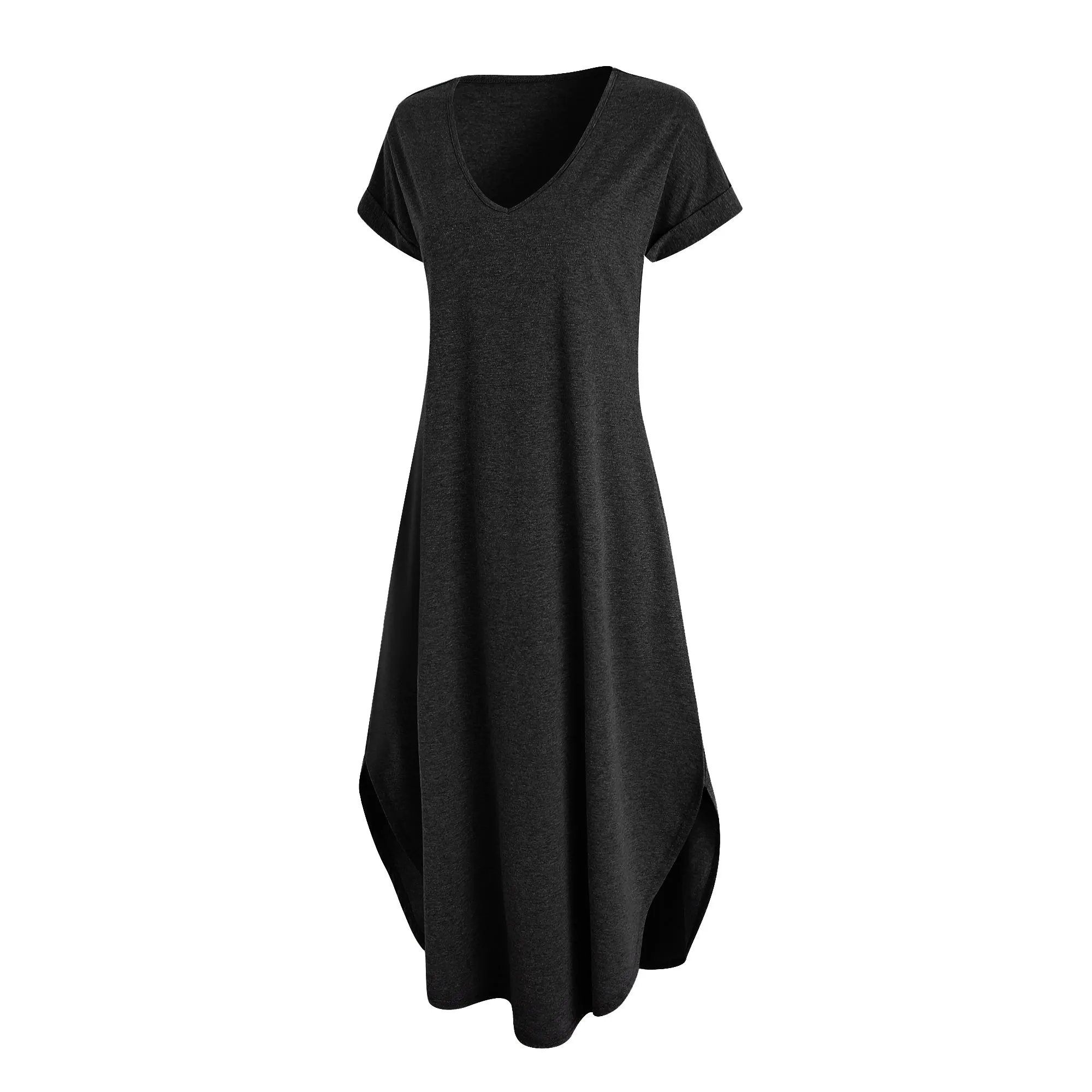 Richie House Nightgowns Nightdress Women V Neck Print Short Slit Sleepwear S-XXL RHW2895