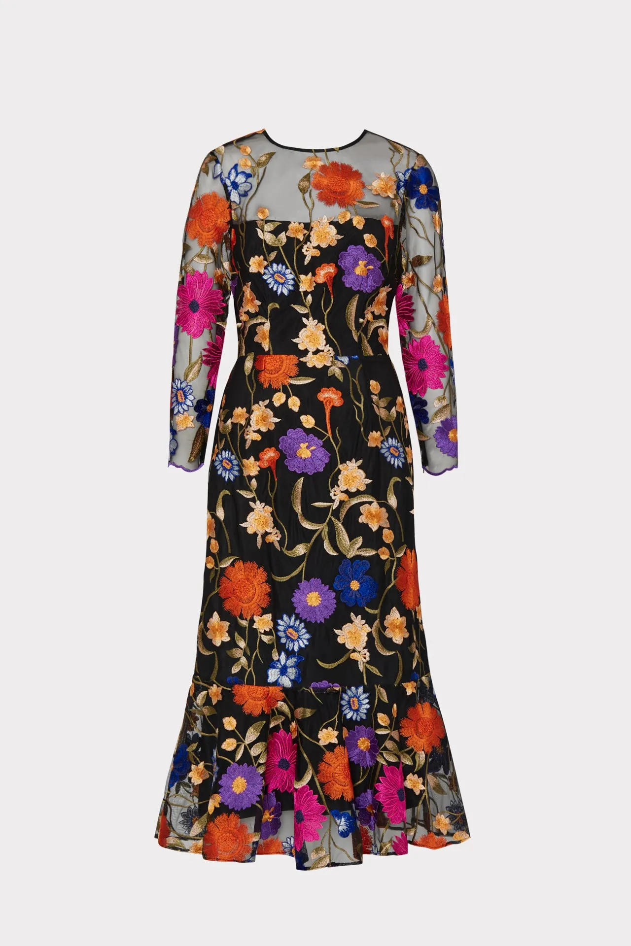 Rosalind Fall Foliage Embroidery Dress