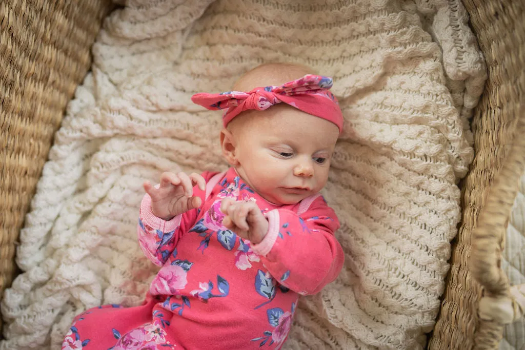 Rose Newborn Receiving Gown & Headband Set