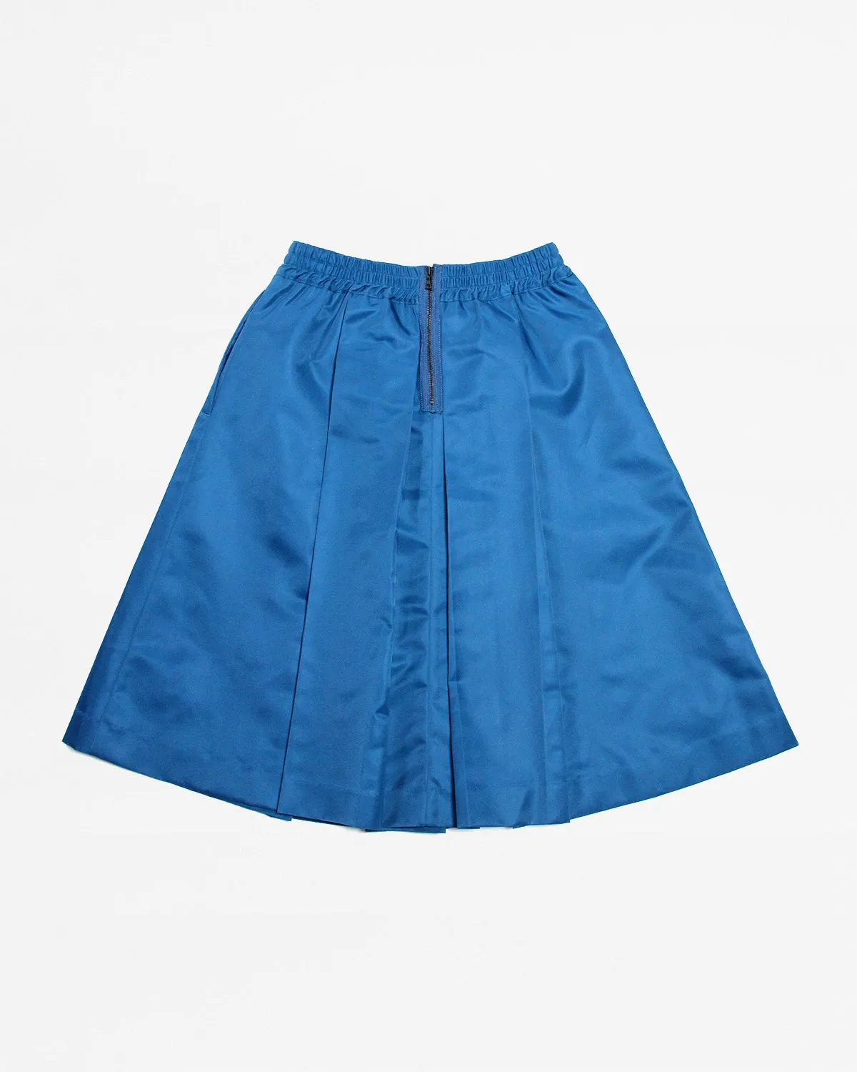 Satin Pleated Skirt - Teal