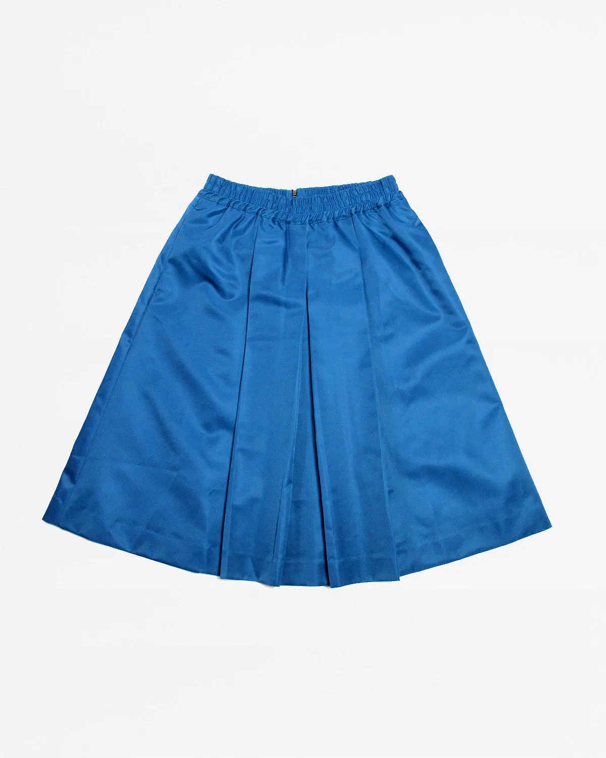 Satin Pleated Skirt - Teal