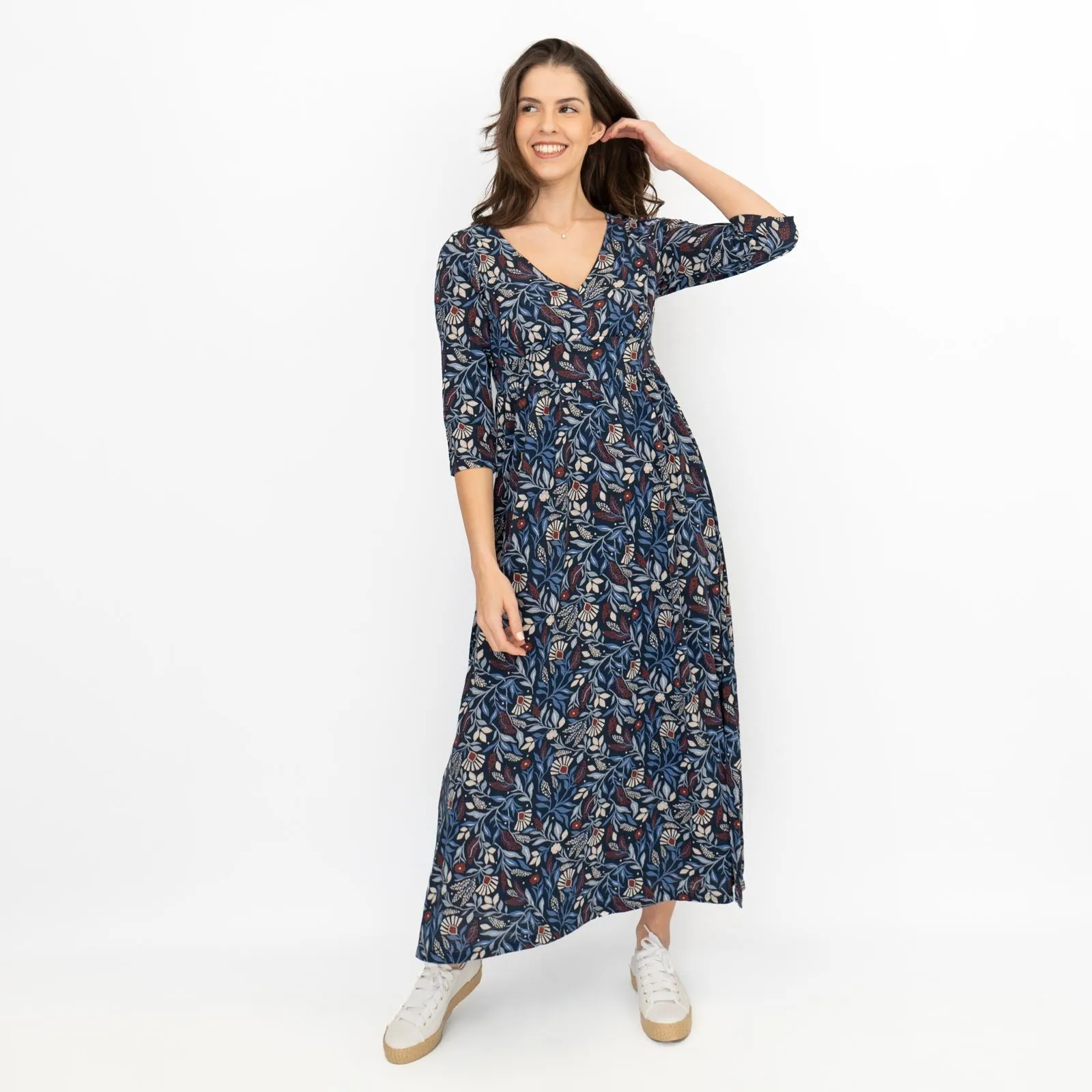 Seasalt Maggie Blue Maxi Dress Folk Meadow Maritime