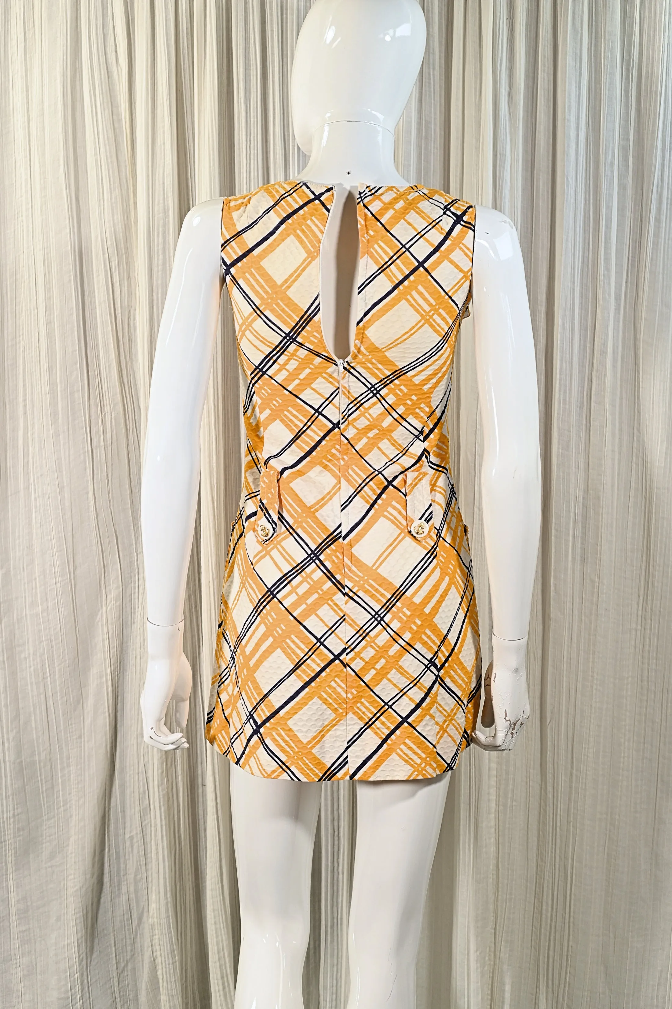 SOLD Vintage 60s Micro Mini Dress, Summer Striped Dress XXS