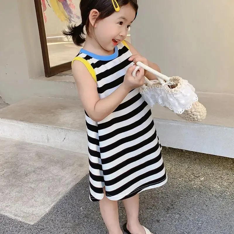 Striped Baggy Sleeveless Dress