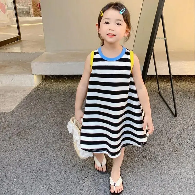 Striped Baggy Sleeveless Dress