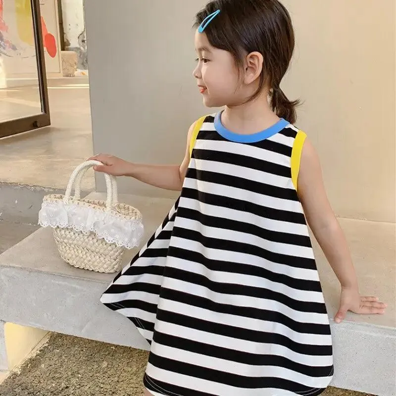 Striped Baggy Sleeveless Dress