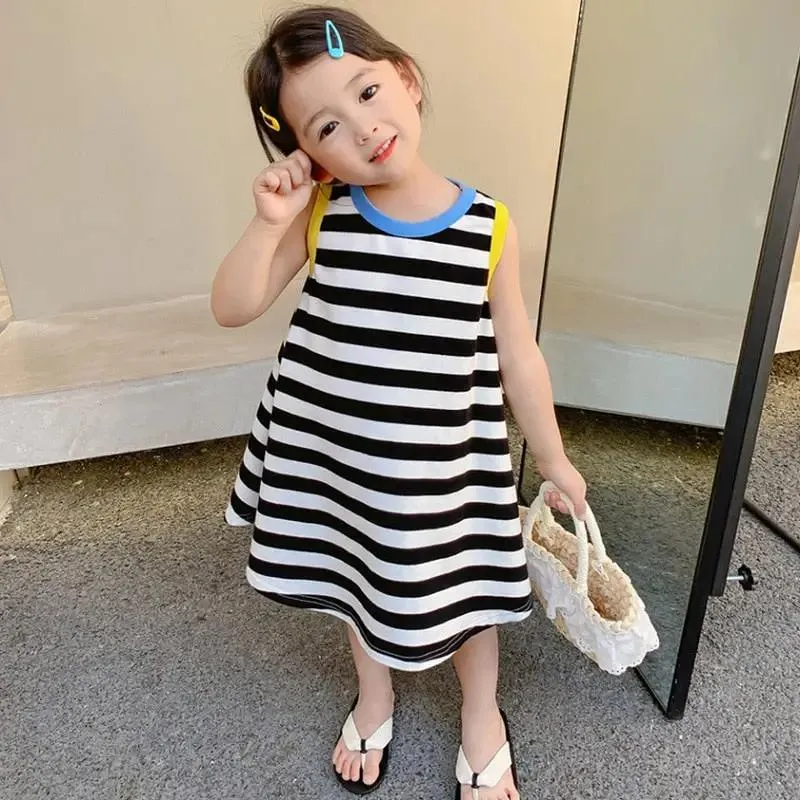 Striped Baggy Sleeveless Dress