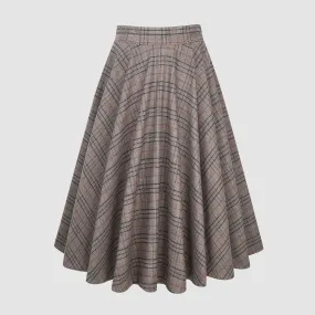 the Great Perhaps 2 | Tartan Wool Skirt in brown