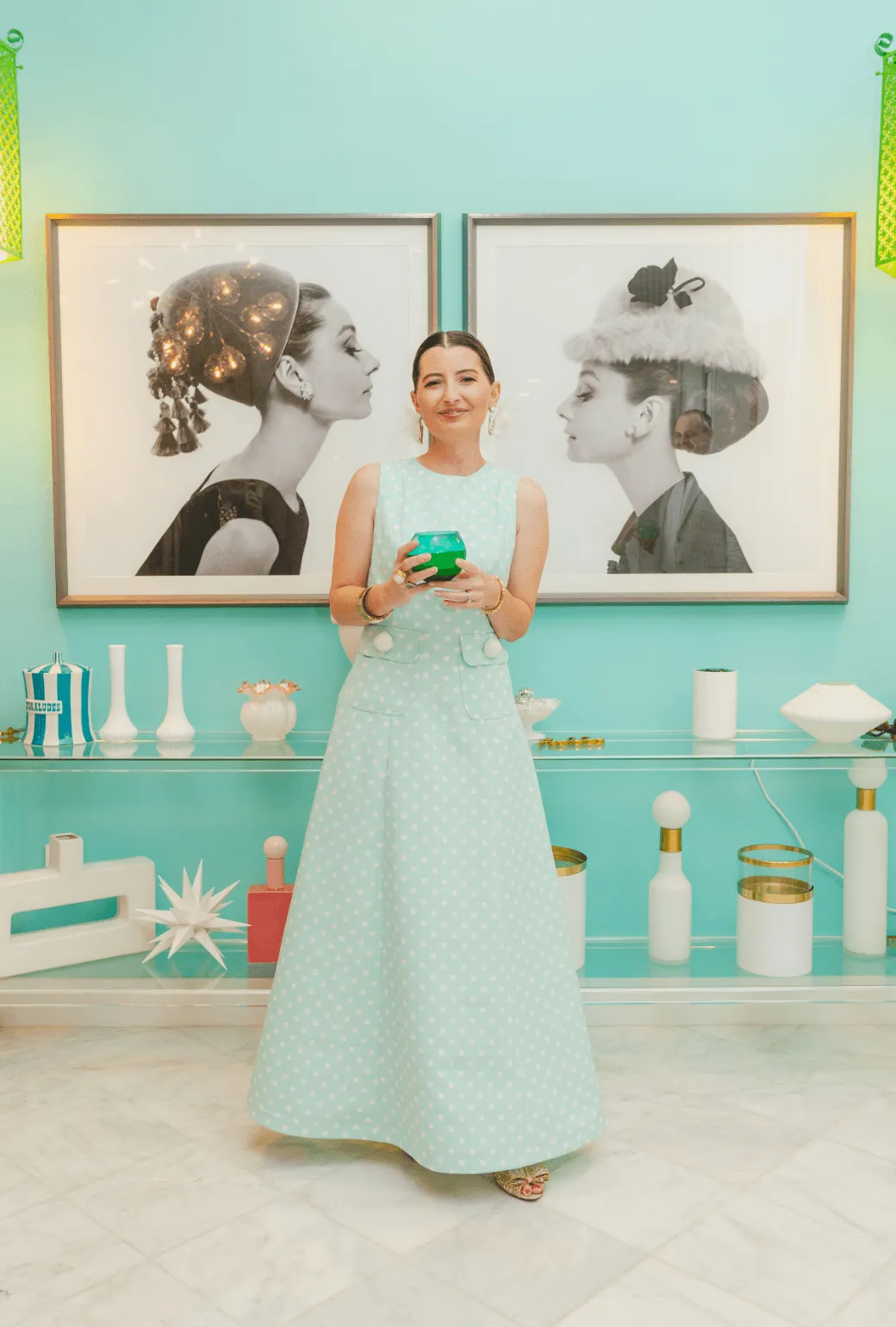 The Kelly Gown - Aqua Dot