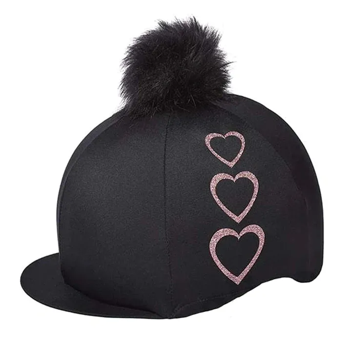 Three Hearts Rose Gold Hat Silk With Pom Pom