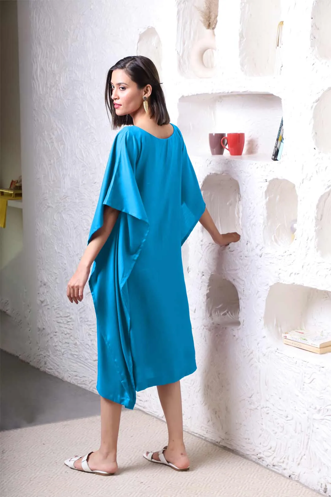 Turquoise Rayon Long-Kaftan - FnF