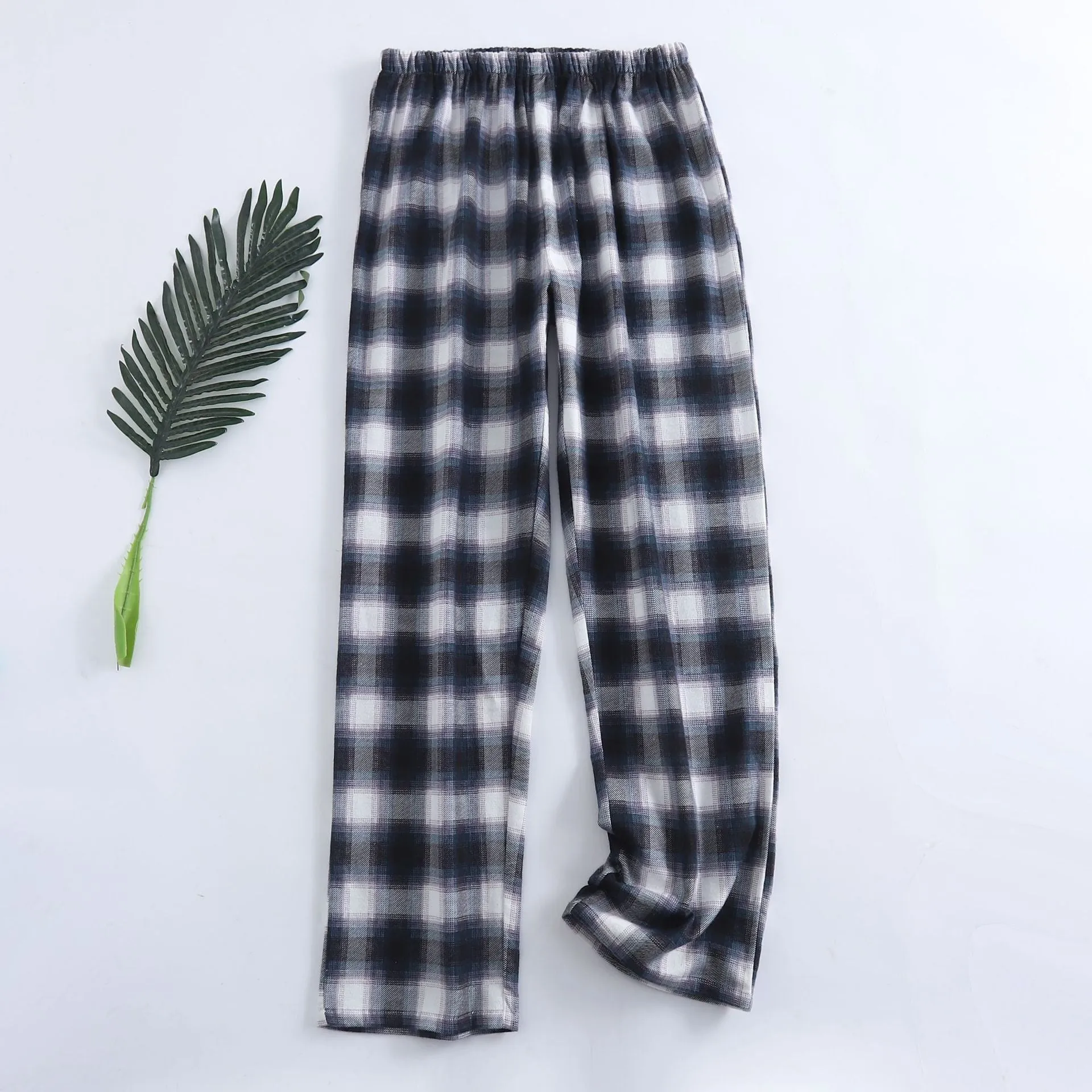 Winter Men's Plaid Flannel Pyjamas 2 Pcs Set