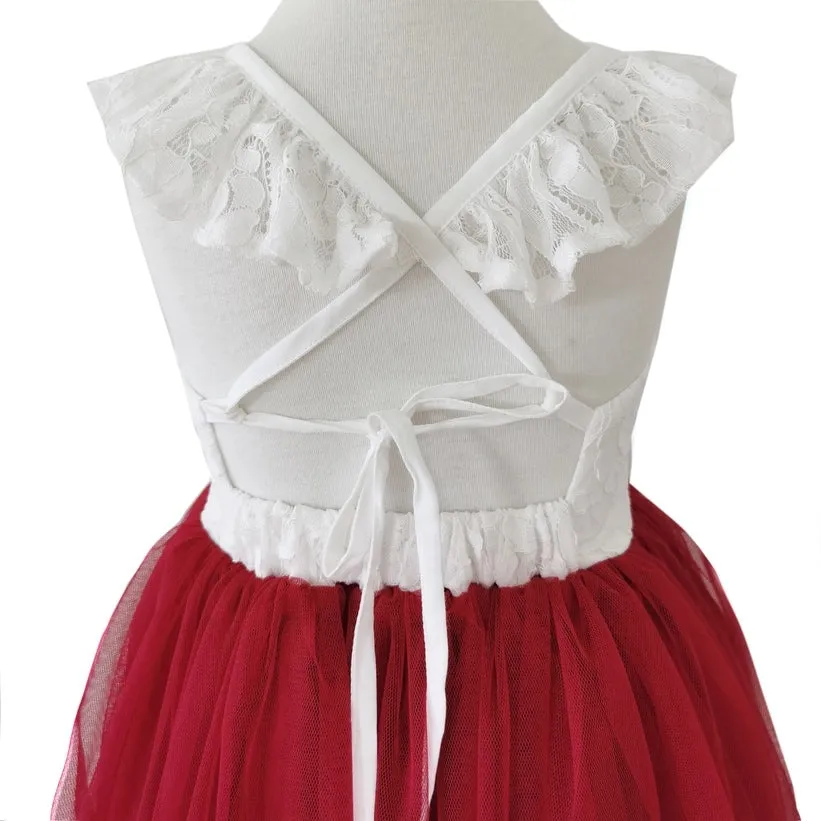 Zara Girls Red Lace Dress